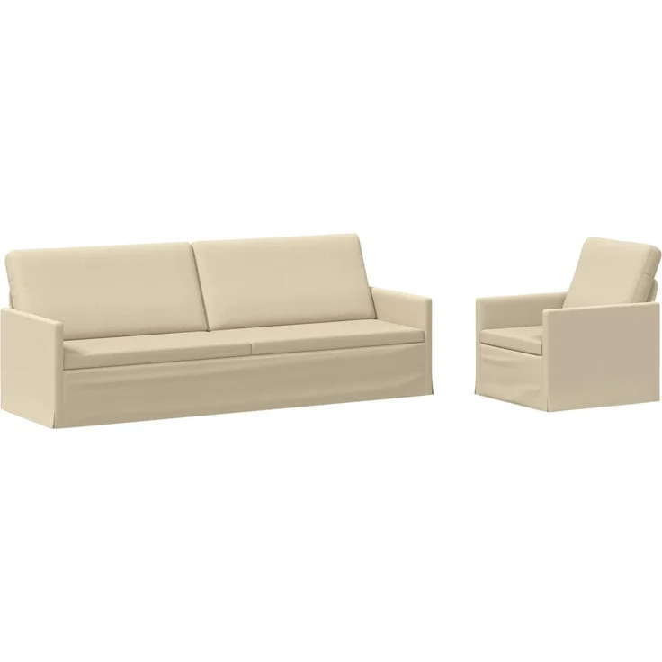 vidaXL Sofa-Set 2 pcs Creme Stoff 3433183 – Bild 1