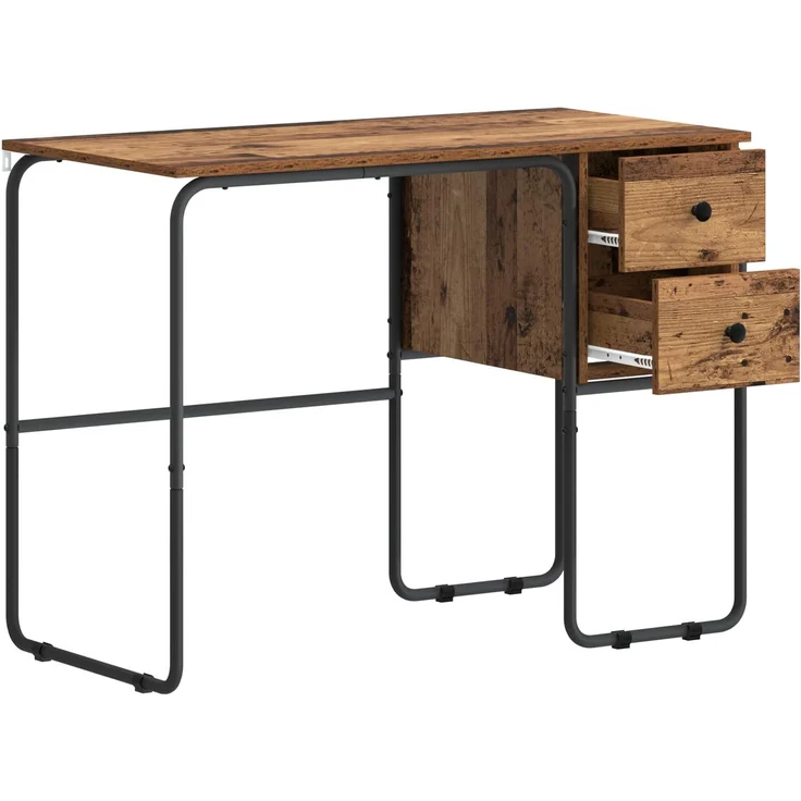 vidaXL Schreibtisch mit Stauraum Altholz 100 x 50 x 75 cm 8008006 – Bild 3