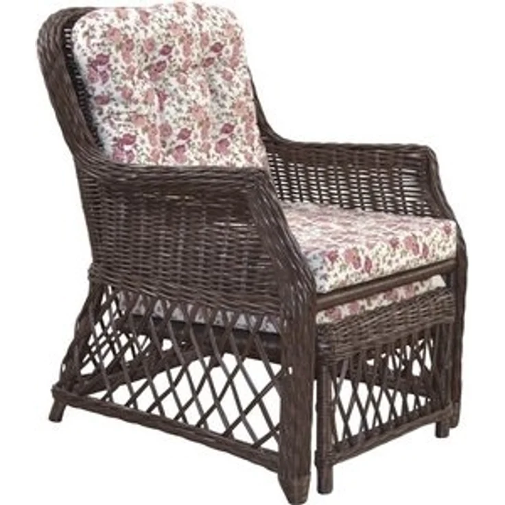 Rattansessel, Relaxsessel mit ausziehbarem Fußteil, handgeflochten, braun – Bild 6