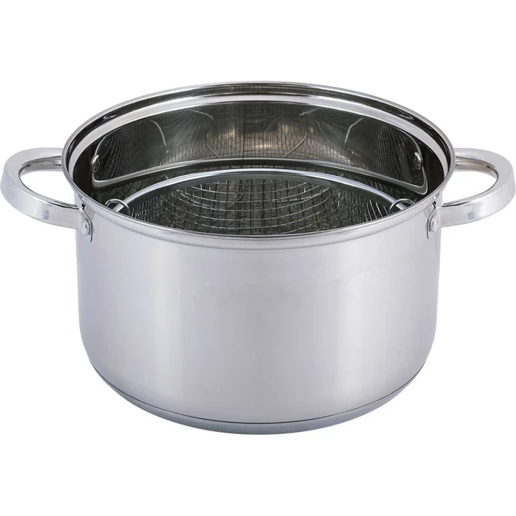 Frittiertopf 6,5L Friteuse Frites Frittierpfanne Fritöse EDELSTAHL Pommestopf Fritteuse Pommes – Bild 4