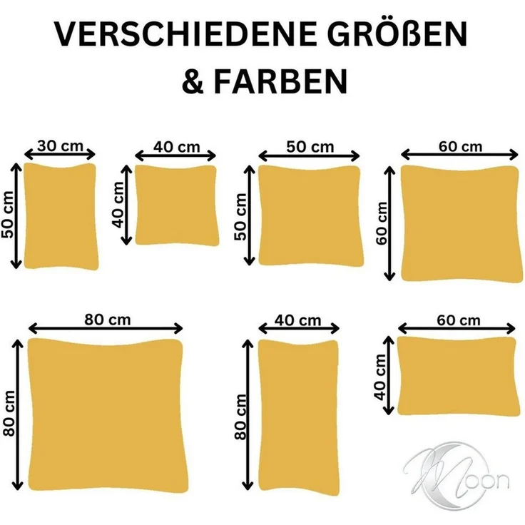 MOON Kissenbezug / Seitenschläferkissenbezug, 2er Pack, 100% Baumwolle, Linon, Gelb, 40x40 – Bild 2