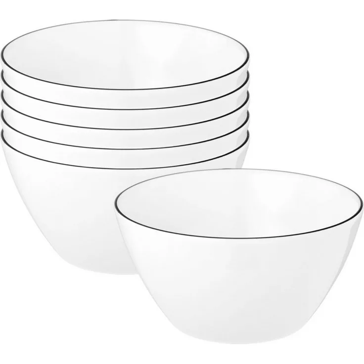 Seltmann Weiden Lido Black Line Müslischale ø 15 cm 6er Set
