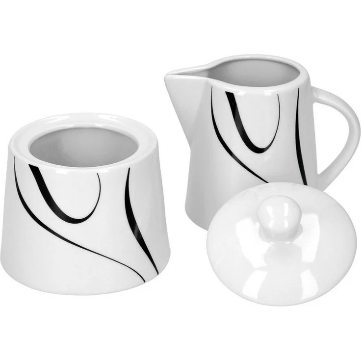 van Well Milch- und Zuckerset Kaffeeergänzungsset Milchkännchen & Zuckerdose Galaxy, Porzellan – Bild 1