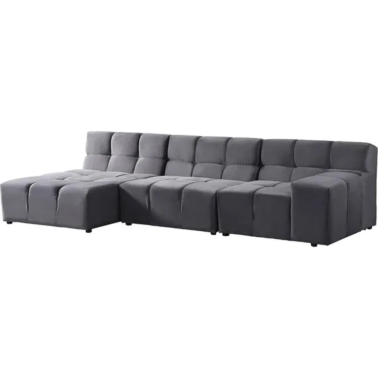 Home Deluxe Modulares Sofa ORLENA M - Anthrazit, Polyester Holz Schaumstoff, 306 x75 x98 cm