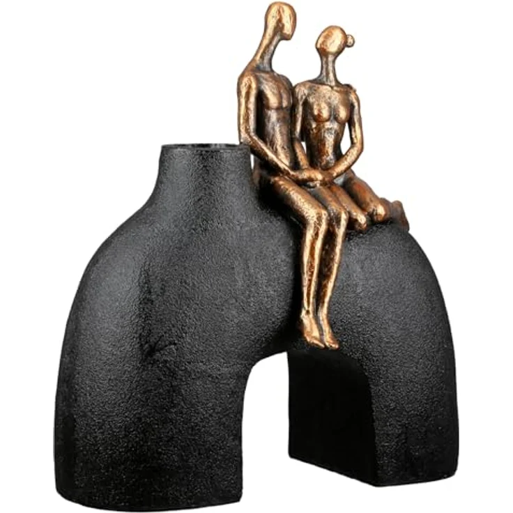 Casablanca Vase Movement, elegante Kunstharz Vase in Schwarz mit metallischer Optik, 23 cm, Menschliche Silhouetten Form – Bild 3