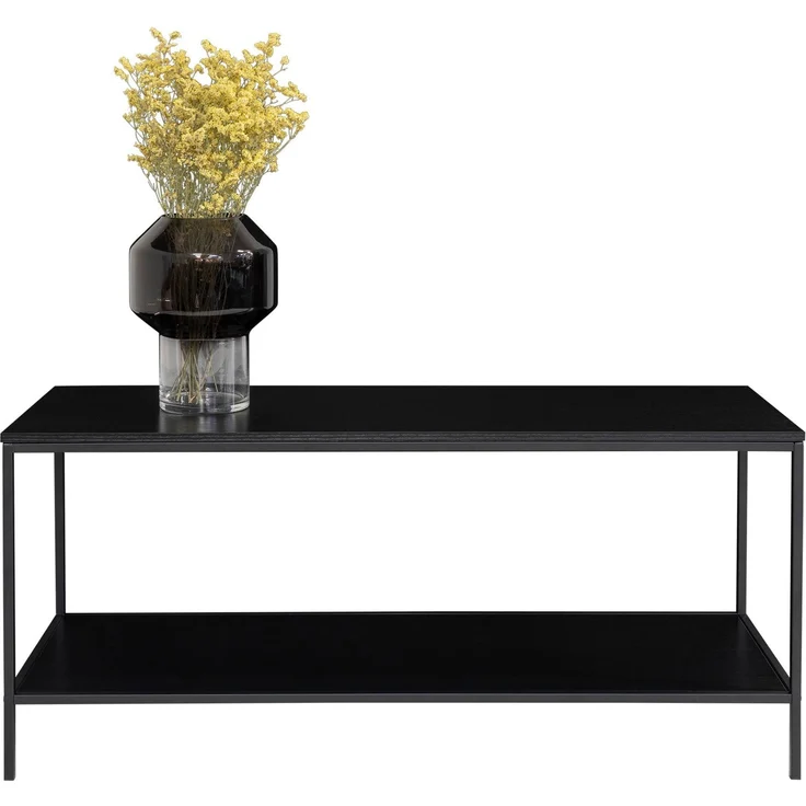 House Nordic TV-Ständer, 2 Regale, schwarz, schwarzer Rahmen, 100x36x45 cm – Bild 3