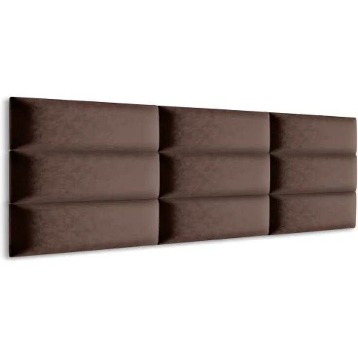 Muralo Samt Wandkissen Stoff Polsterpaneel Schlafzimmer Wohnzimmer Bett Wandpolster Bettkopfteil Lendekissen Modern Luxus Gepolstert Polster Paneel (Braun, 100x20 cm) – Bild 4