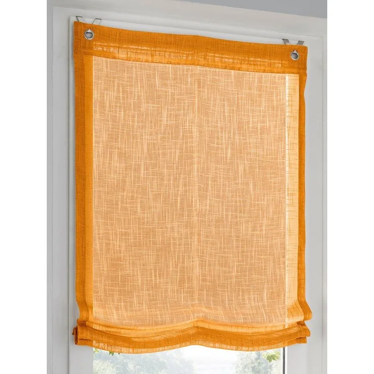 Rollo Raffrollo, heine, halbtransparent, Ösen mit Fensterhaken