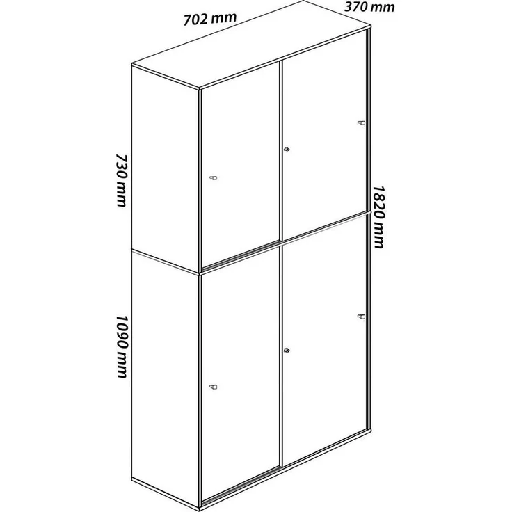 VCM Büroschrank Lona 919601 Anthrazit / Honig-Eiche B. 70 x H. 184 x T. 37 cm – Bild 2