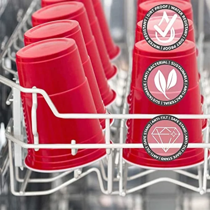 Goods+Gadgets Becher Wiederverwendbare Partybecher 50er Set – Dickwandige Beer Pong Becher, 100-tlg, Plastikbecher, Trinkbecher Getränkebecher – Bild 4
