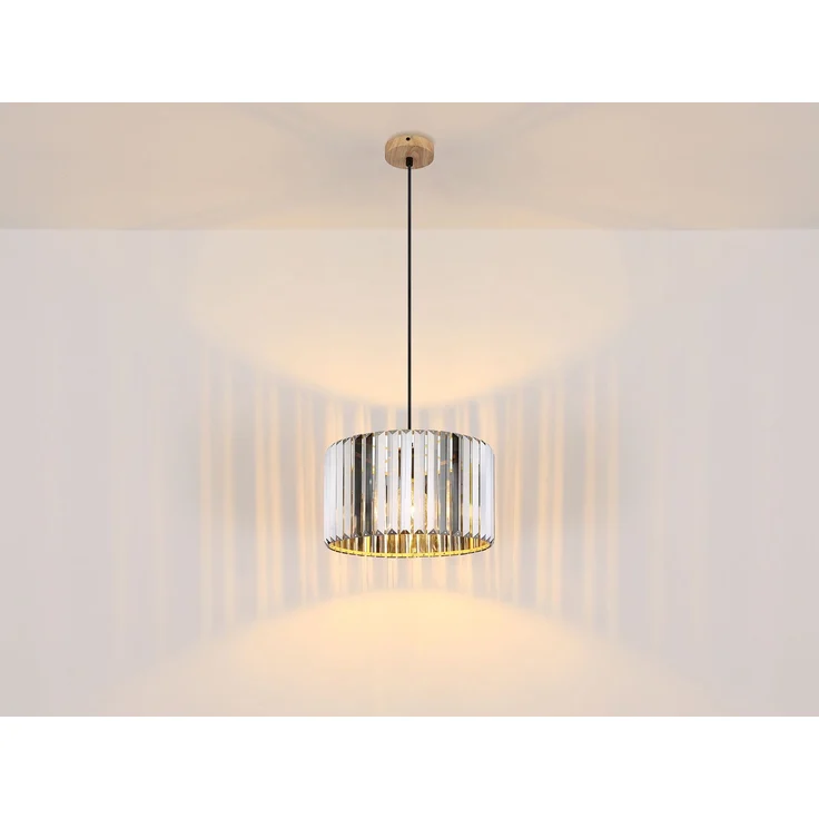 Moderne LED Pendelleuchte einflammig mit Rauchglas Kristall Ø 35cm – Bild 3