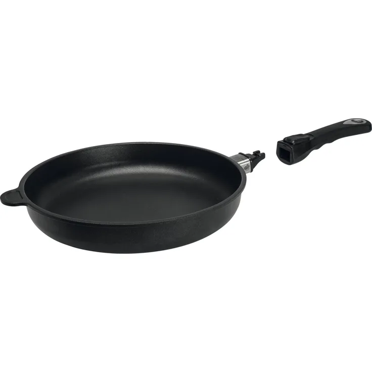 AMT Bratpfanne mit abnehmbarerm Griff, induktionsgeeignet, Aluminiumguss schwarz, 28,0 cm