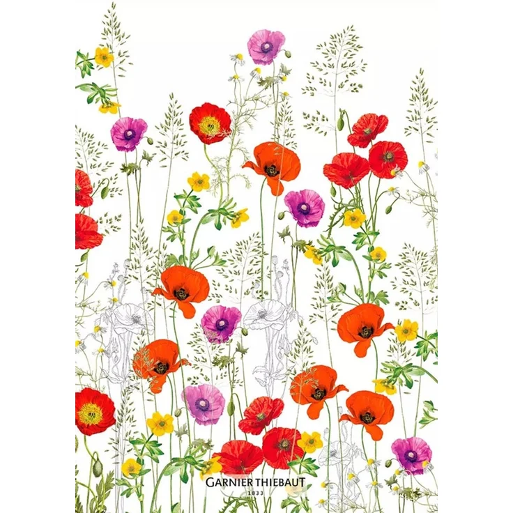 Garnier-Thiebaut Geschirrtuch Les Coquelicots Violet 50x70 Cm 50% Leinen/50%
