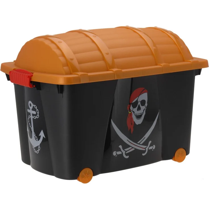 Spetebo Spielzeugtruhe Kinder Rollbox PIRAT mit Deckel 57 Liter (Set, 1 St, Box mit Deckel), Kinderzimmer, Aufbewahrung, Rollbox, kinderleicht verschließen – Bild 1