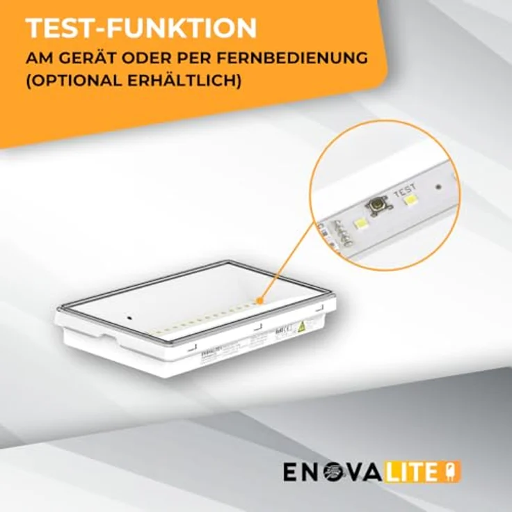 ENOVALITE LED Arbeitslicht LED-Fluchtwegleuchte, Notstrom, TEST-Funktion, Ein- & Aufbau, IP65, LED fest integriert, Tageslichtweiß, kaltweiß, 4 Piktogramme – Bild 7