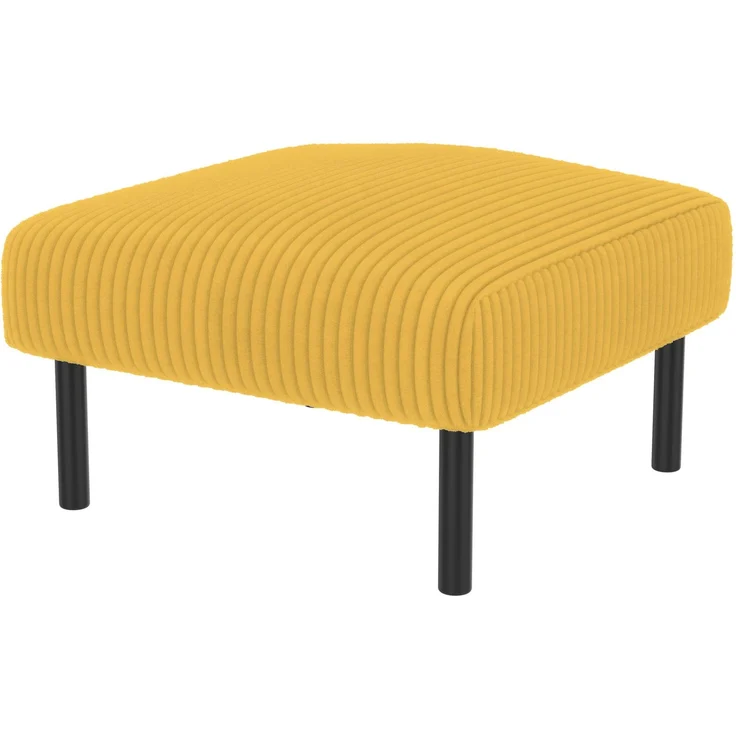 DESVIAE Hocker gepolstert mit Metallgestell 56x51x39 cm Cordstoff Gelb – Bild 8