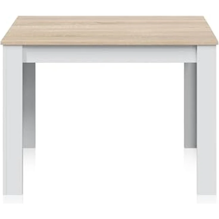 Habitdesign, Beistelltisch, Esstisch oder Fester Küchentisch, für bis zu 4 Personen, modernes Design in Arktisweiß und kanadischer Eiche, Maße: 109 x 78 x 67 cm (Breite x Höhe x Tiefe), Modell Cloe – Bild 6