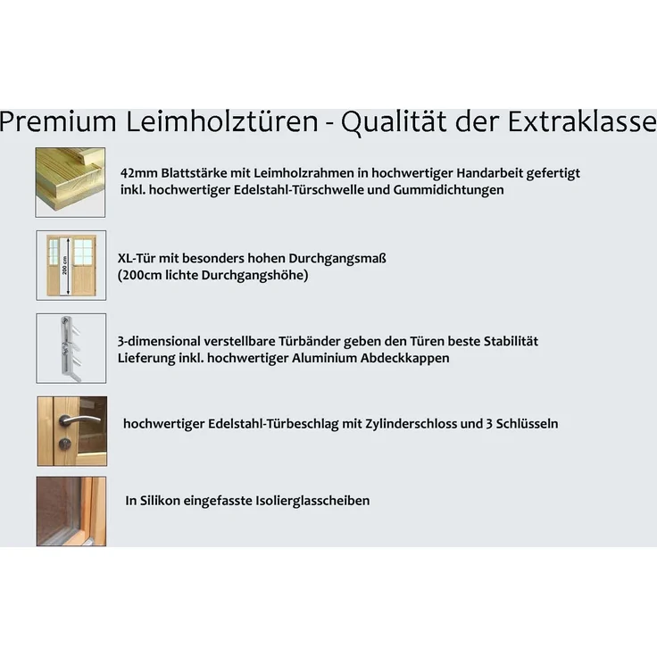 Gartenhaus Jacob 44 C + Abstellraum Natur – Bild 3