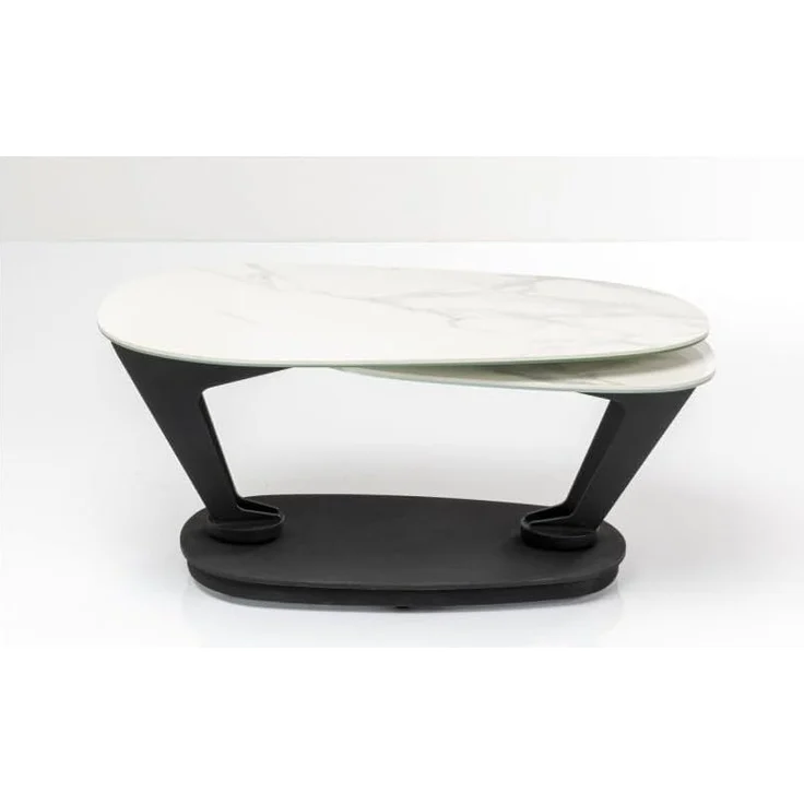 Kare Design Couchtisch Franklin, Weiß, Wohnzimmertisch, Beistelltisch, Stahlgestell, Keramik Nutzfläche, 41 x 150 x 60 cm (H/B/T) – Bild 5