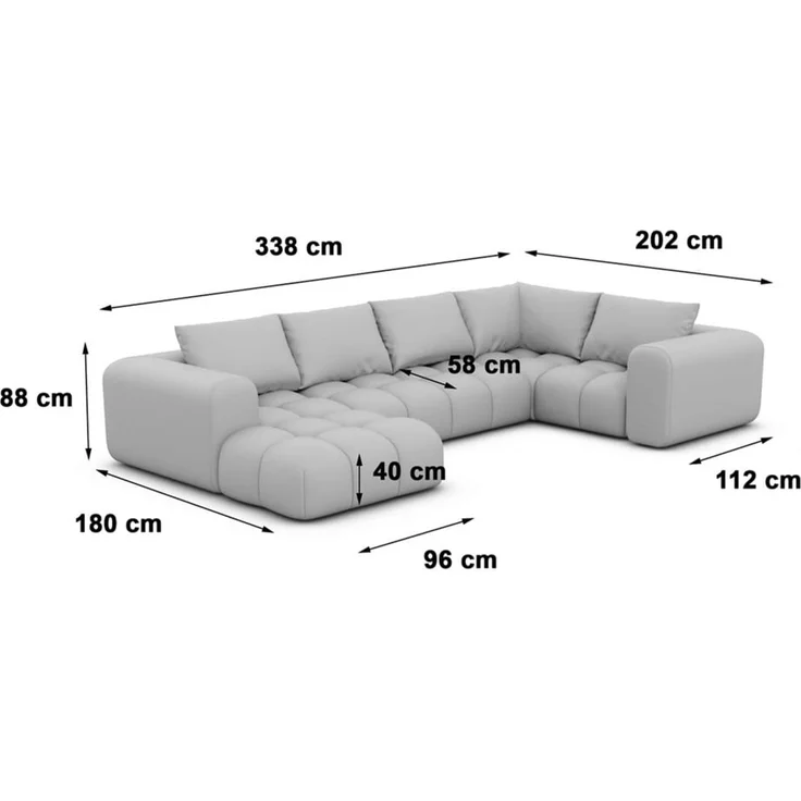 Wohnlandschaft Casaluna U Form - Samtstoff - Braun - Links – Bild 6