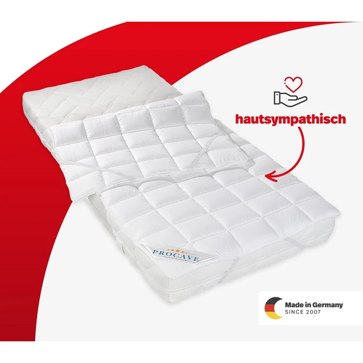 Matratzenschoner atmungsaktive Matratzenauflage 4 Eckgummis div. Größen PROCAVE, Microfaser Soft Topper, 90x200 cm – Bild 4