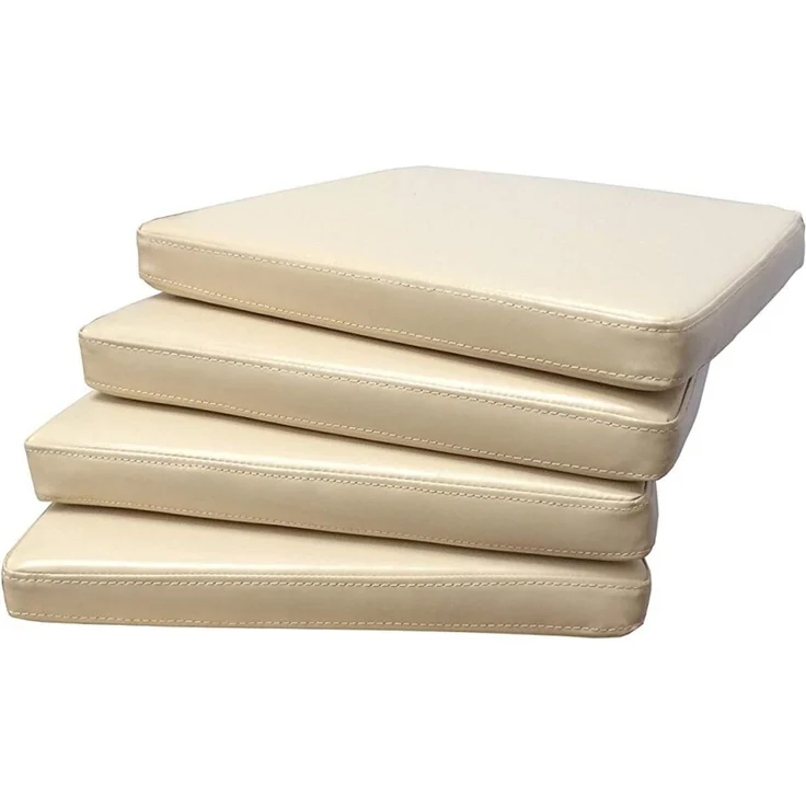 SEDEX 4x Sitzpolster Larissa Kunstleder Beige für Rattan und Loomstühle – Bild 1