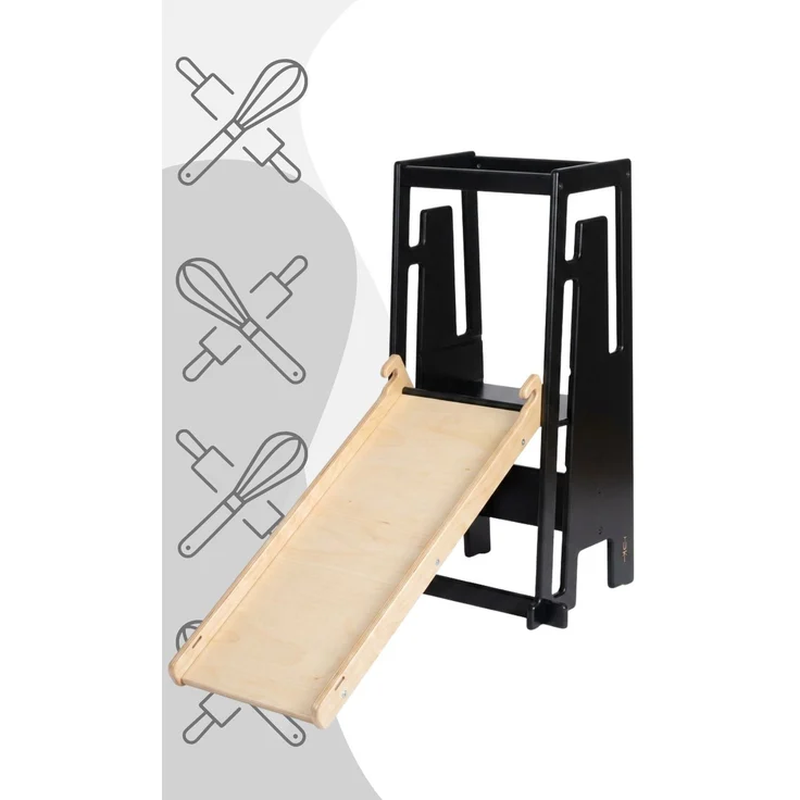 Tuki Entdeckerset - Lernturm + Rutsche mit Maltafel Black – Bild 2