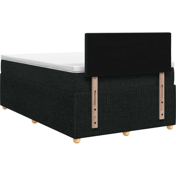 vidaXL Boxspringbett mit Matratze Schwarz 120 x 200 cm Stoff 3451442 – Bild 8