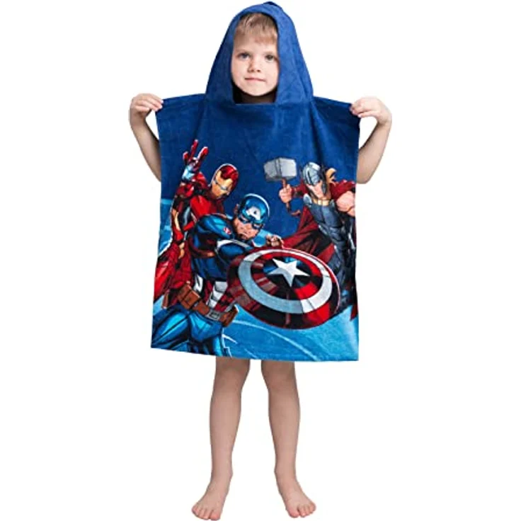 Avengers Badeponcho für Kinder Hochwertiger Frottee aus 100 % Baumwolle – Bild 3