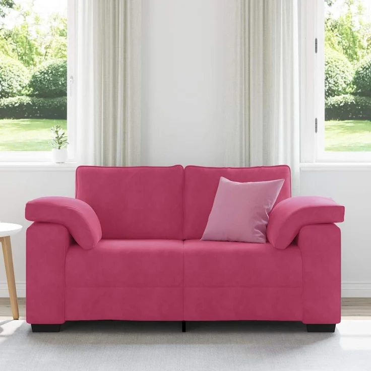 vidaXL Zweisitzer-Sofa Weinrot 160x77x82 cm Samt 4105261 – Bild 2