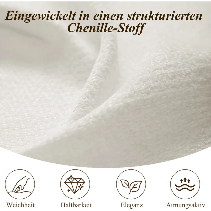 Polsterbett mit LED-Beleuchtung und Stauraum, 140x200 cm, gepolsterter Kopfteil, Stauraumbett, Chenille – Bild 6