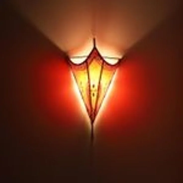 Marokkanische Leder Wandlampe Mouna Rot – Bild 17
