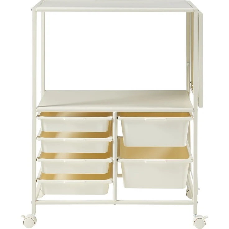 Rollwagen Sørfold mit Kästen 100x37x85cm Weiß [en. casa] – Bild 6