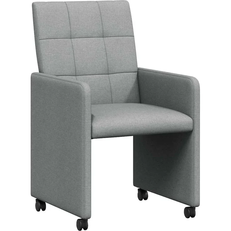 vidaXL Esszimmerstühle mit Rollen 2 pcs Hellgrau 58 x 65 x 94 cm Stoff 42017829 – Bild 1