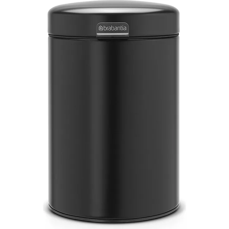 Brabantia Wandabfallbehx{00E4}lter newIcon mit Kunststoffeinsatz, 3 Liter, Edelstahl, matt black, 18. 4x18. 3 cm