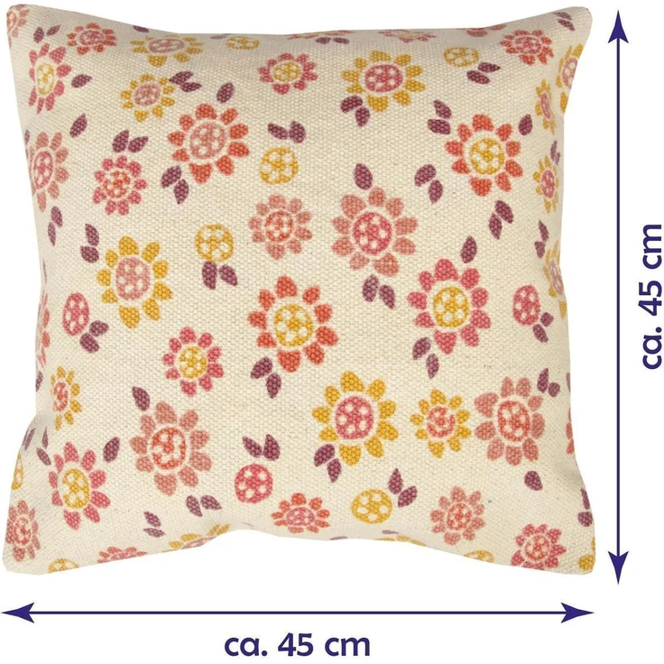Dekokissen 45 x 45 cm ( Chiffa Spice ) Kissenhülle inkl. Füllkissen ( 2er Pack ) - 100% Baumwolle - Hochwertiger Kissenbezug mit Reißverschluss – Bild 4