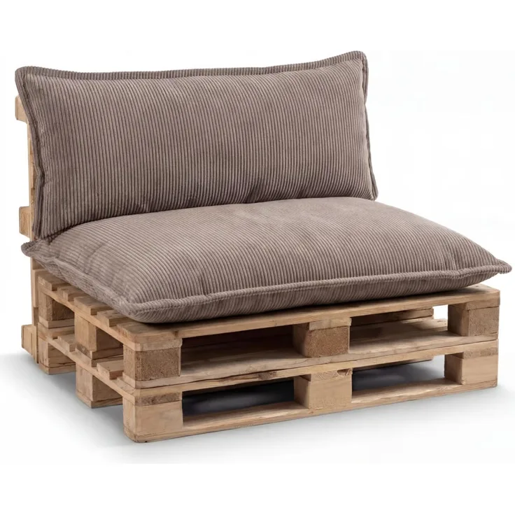 Gutekissen® Palettenkissen Glatte Kissen mit Paspel, Palettenauflagen Sitzkissen Rückenlehne Glatt PLL (Hellbraun, Rückenlehne 120x40)