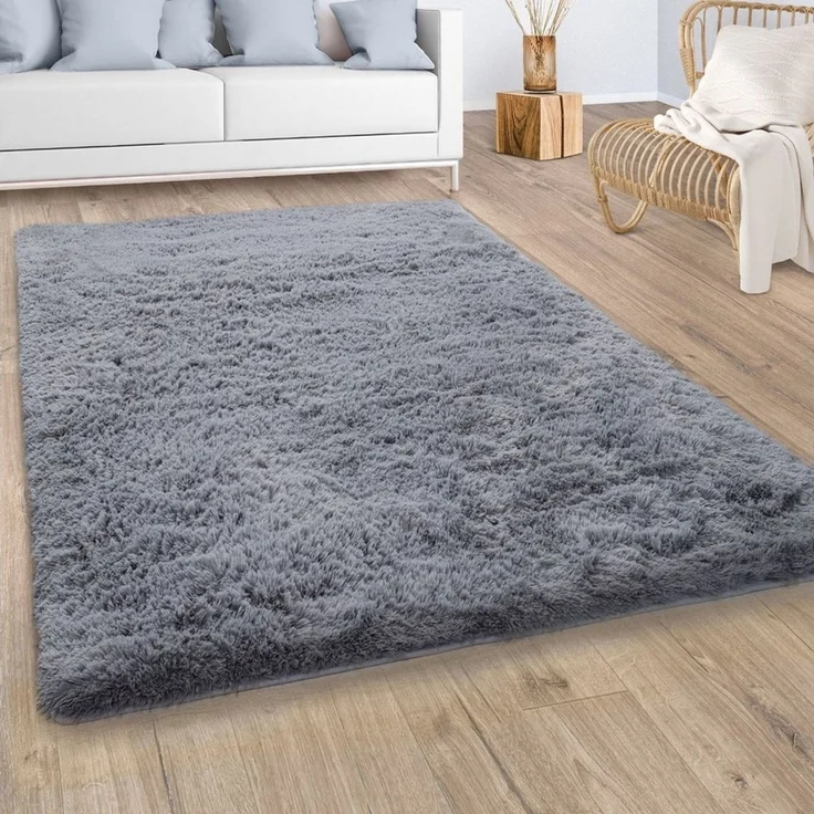 Paco Home Hochflor-Teppich Silky 591, rechteckig, Höhe: 37 mm, Uni-Farben, besonders weich und kuschelig – Bild 1