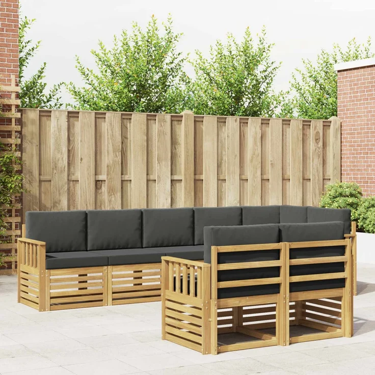 vidaXL Outdoor-Sofagarnitur 8 stk. 8-Sitzer Weiß und Anthrazit 3392027 – Bild 1