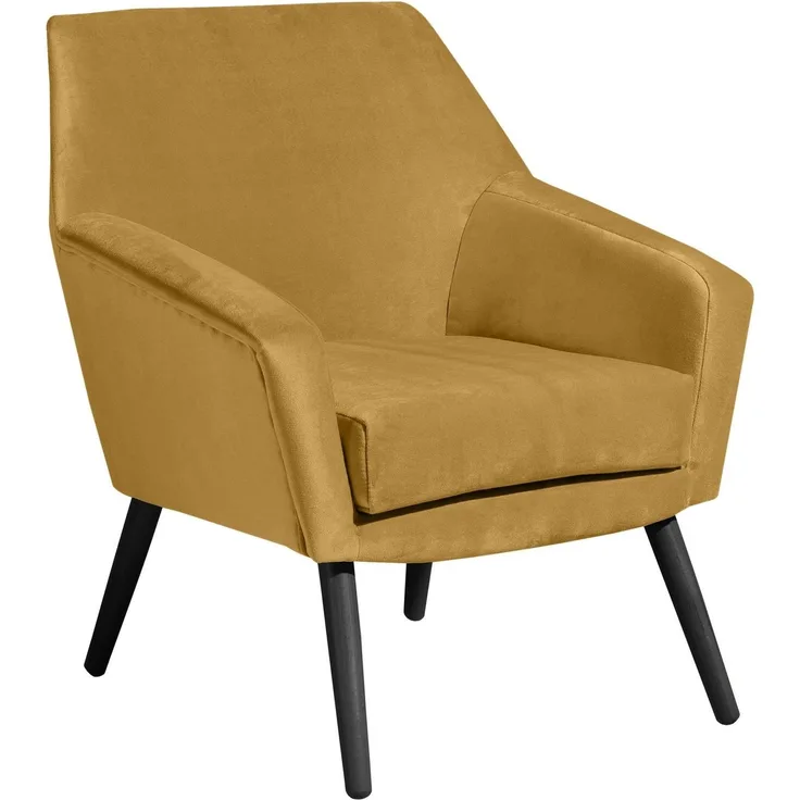 Sessel Kachka Bezug Samtvelour Buche schwarz / mais 21059