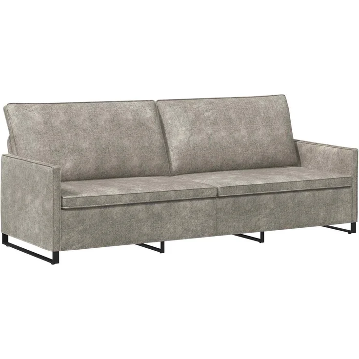 vidaXL 3-Sitzer Sofa Hellgrau 220 x 81 x 82 cm Kunstwildleder 42041004 – Bild 1