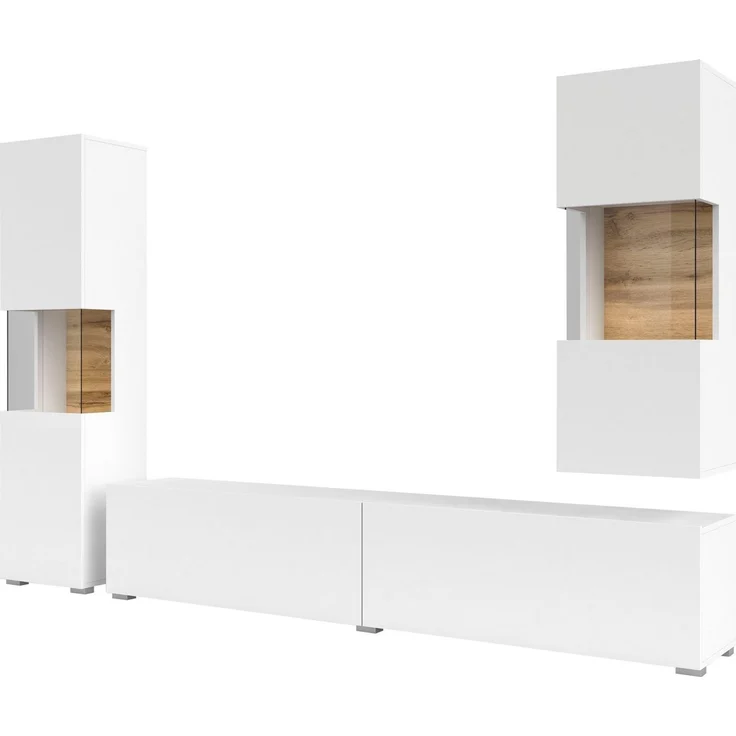 Home affaire Wohnwand Ava, Wohnzimmer-Set hängend/stehend montierbar, Vitrine, Lowboard, 3-tlg. – Bild 4