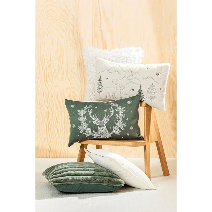 MAGMA Kissenhülle Hunter Hirsch Goldeffekt - ca. 30 x 50 cm grün – Bild 2