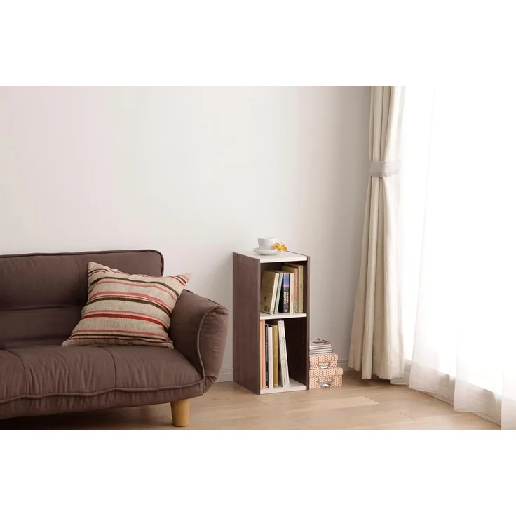Iris Ohyama Platzsparendes Regal, 2 Ebenen, Set aus 2, Braun, Verstellbar, Modular, Für Wohnzimmer, Homeoffice, Schlafzimmer, Organisation, Bücher, CD, Dekor, Einfache Montage, UB-6025 – Bild 2
