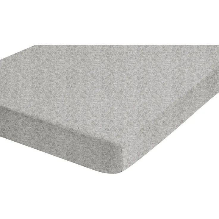 biberna Melange-Flanell Spannbetttuch 0841380 MELANGE UNI, sturmgrau, 1x 90x190 cm - 100x200 cm
