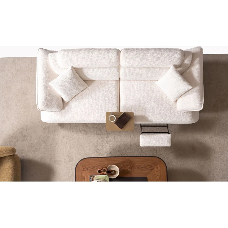 Sitzgruppe/Sofa Set - Wohnzimmergarnitur "Lorina" 3+3+1-Braun/Beige – Bild 6