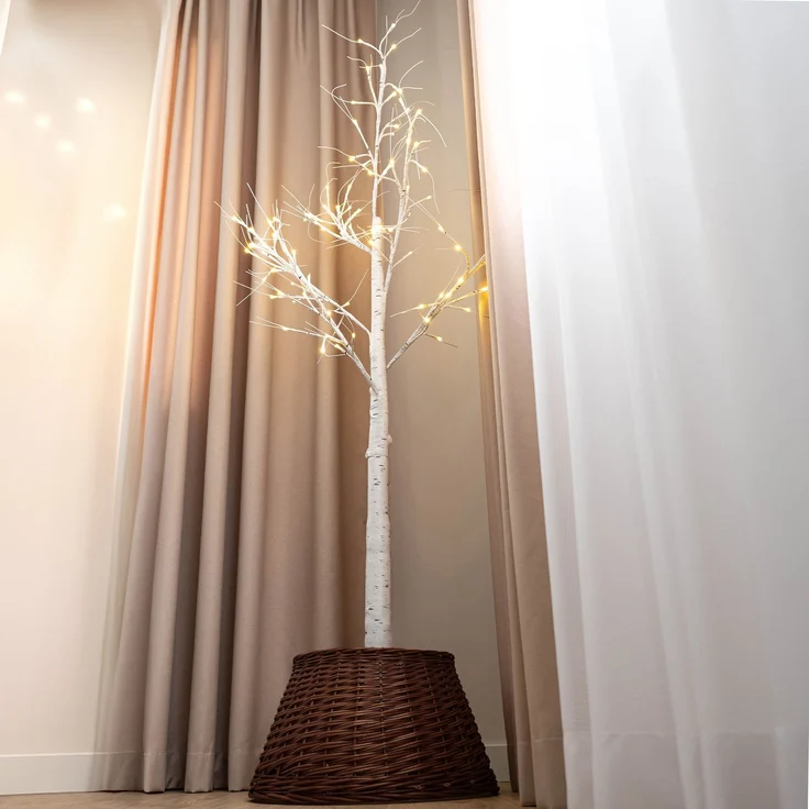 KADAX Weihnachtsbaumrock aus natürlicher Flechtweide, handgefertigte Abdeckung für Christbaumständer, Hülle für Weihnachtsbaumständer, Weihnachtsbaumring (50 cm) – Bild 6
