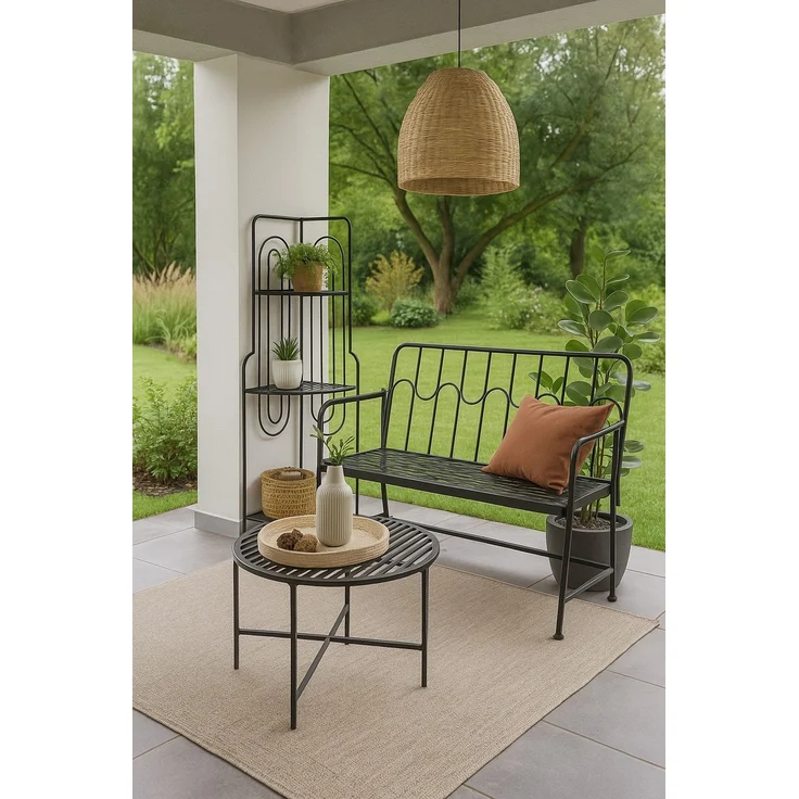 Eckregal Metall Schwarz 36x36 cm 3 Böden Balkon Bad Küche vormontiert – Bild 4