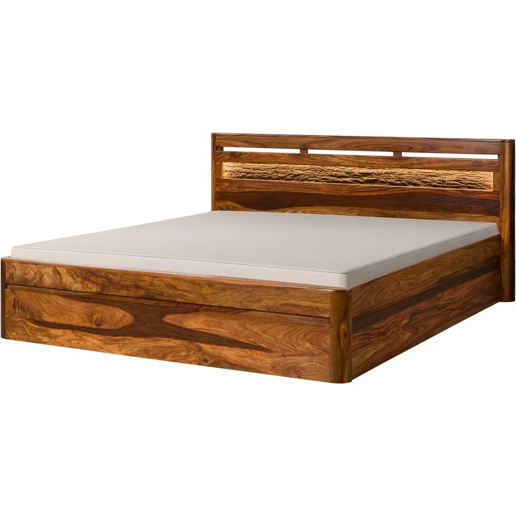 Bett Sheesham 140 x 200 x 90 walnuss gewachst TORONTO LUX #262