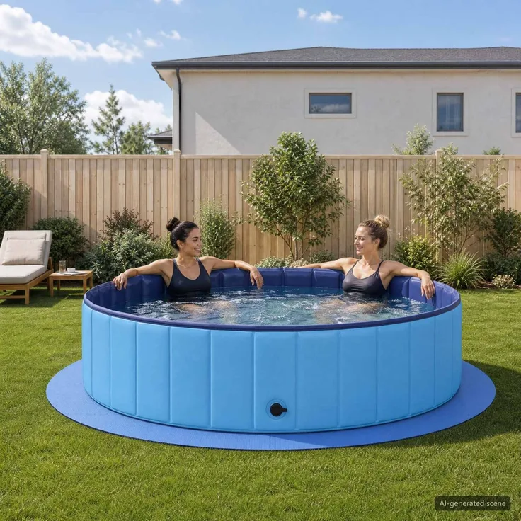 vidaXL Pool Bodenschutzmatte 16 stk. Ø 235 cm Rund EVA-Schaum Blau 42042635